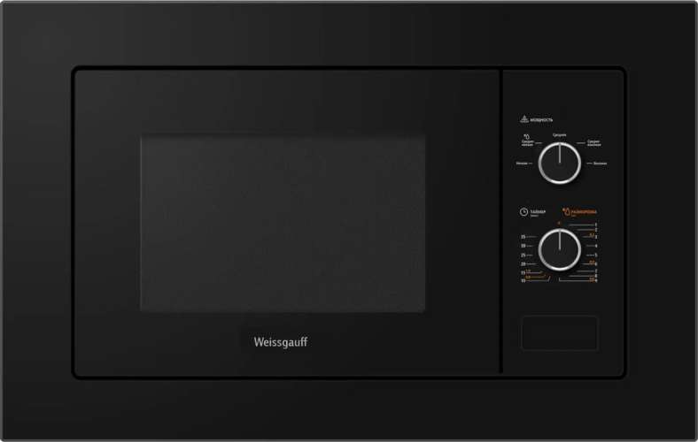 Встраиваемая микроволновая печь WEISSGAUFF BMWO-206, 20л, 800Вт, черный [437402]